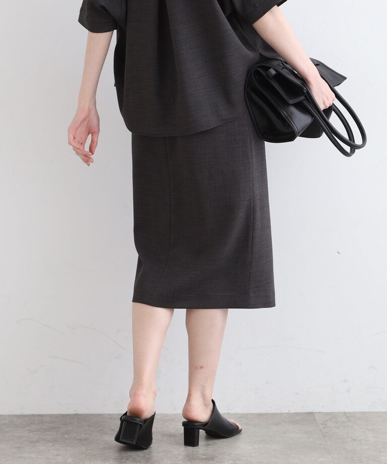 INDIVI「【洗える／UVケア／SETUP可能】麻調ラップ風Iラインスカート」|スカート|