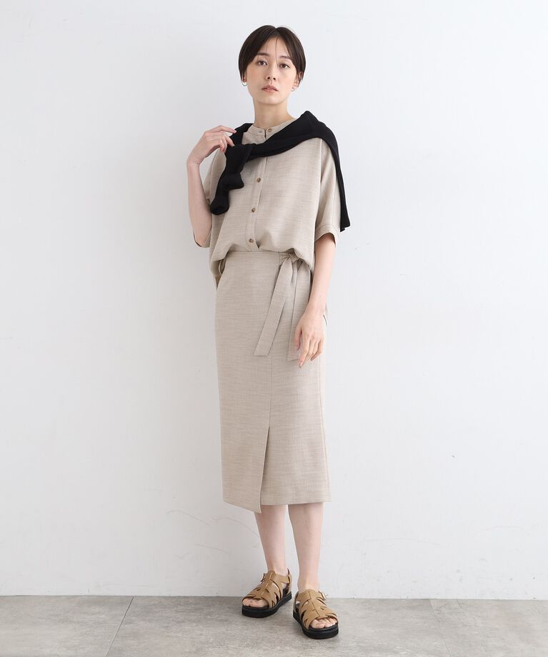 INDIVI「【洗える／UVケア／SETUP可能】麻調ドルマンブラウス」|シャツ・ブラウス|