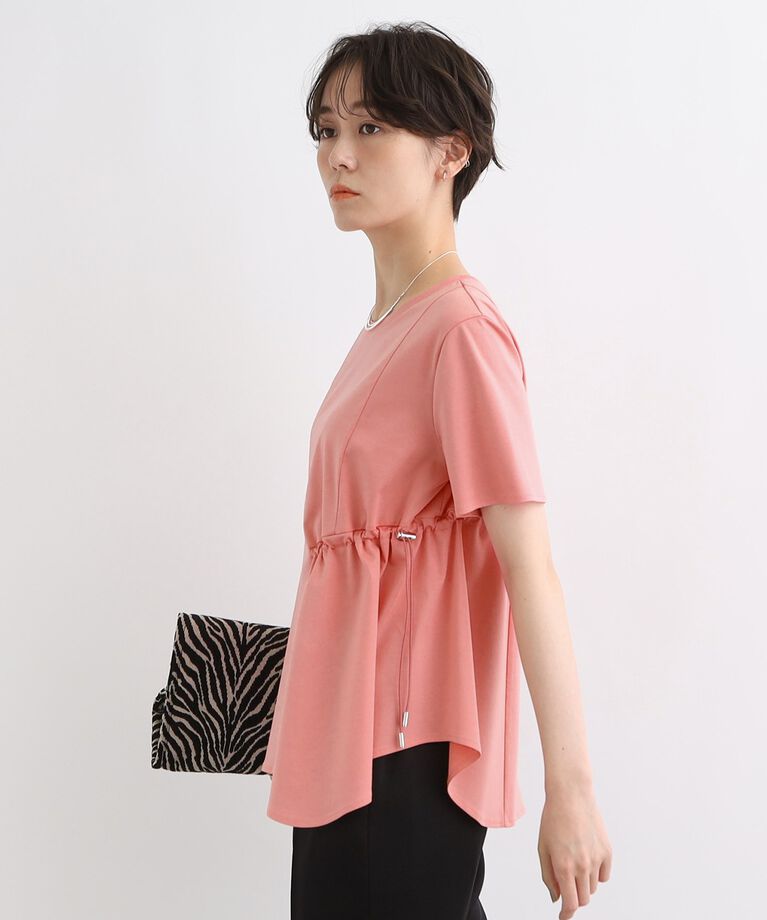 INDIVI「【洗える／トレンド】ドロストデザインTシャツ」|Tシャツ・カットソー|