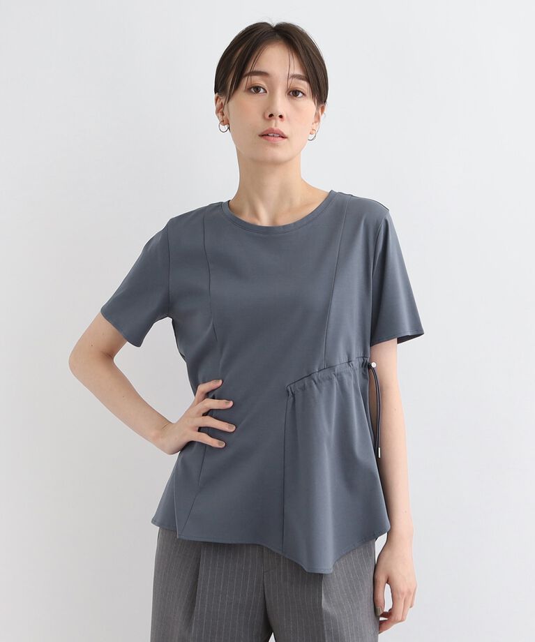 INDIVI「【洗える／トレンド】ドロストデザインTシャツ」|Tシャツ・カットソー|