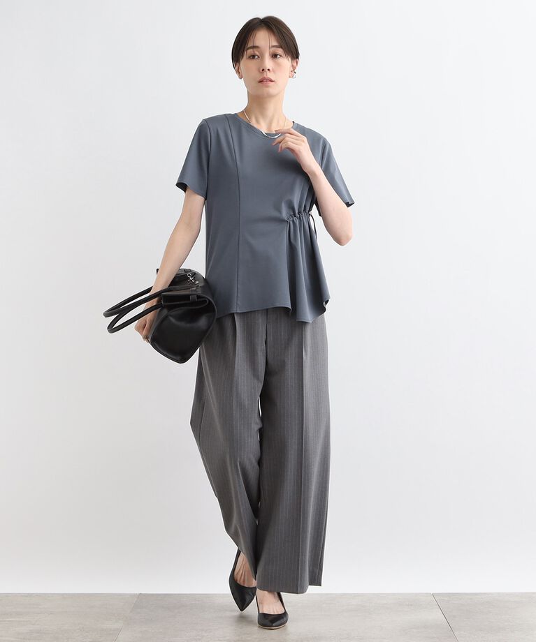 INDIVI「【洗える／トレンド】ドロストデザインTシャツ」|Tシャツ・カットソー|