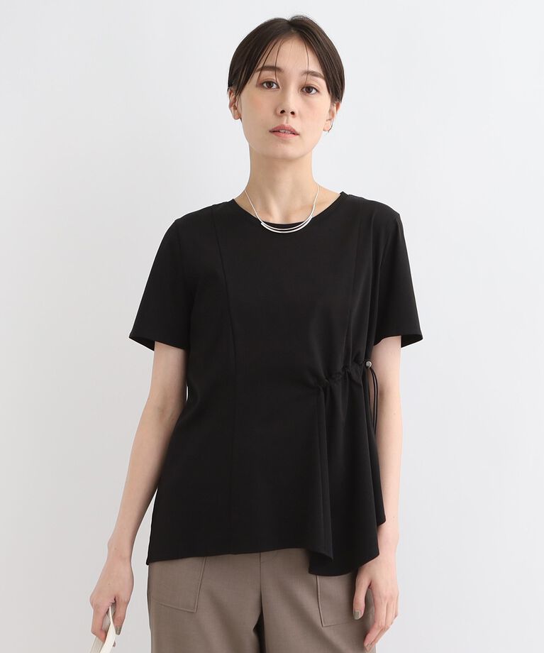 INDIVI「【洗える／トレンド】ドロストデザインTシャツ」|Tシャツ・カットソー|