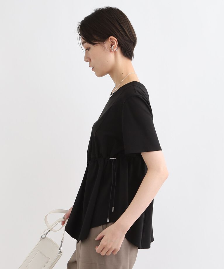 INDIVI「【洗える／トレンド】ドロストデザインTシャツ」|Tシャツ・カットソー|