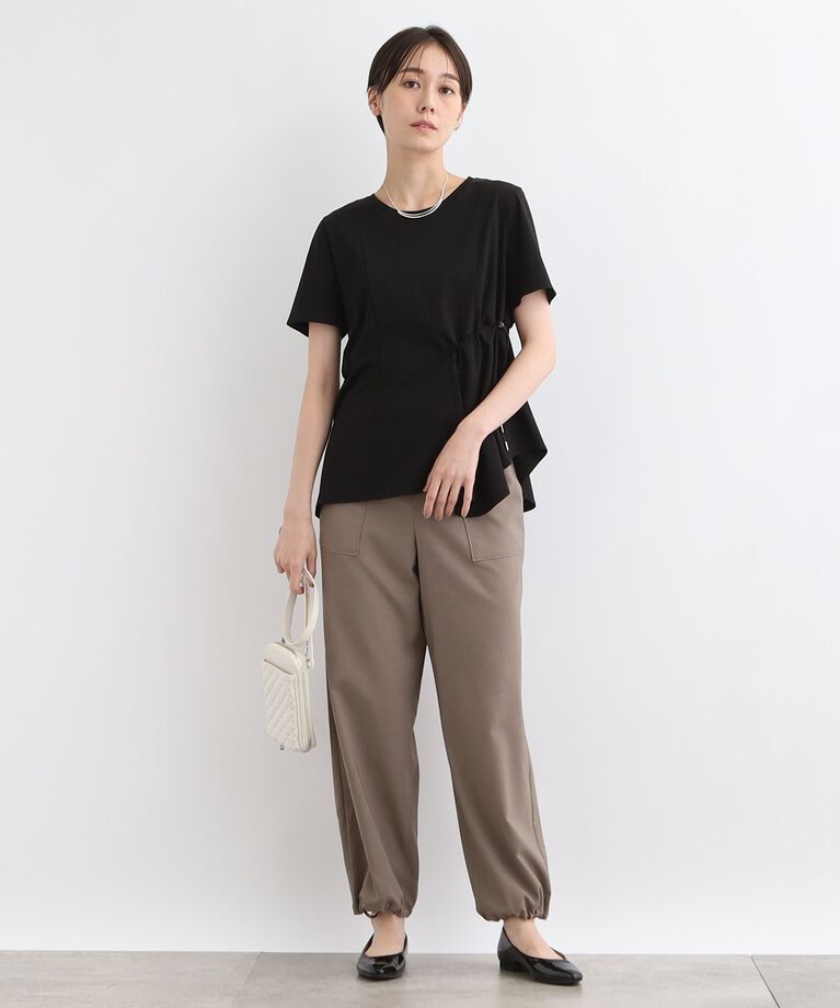 INDIVI「【洗える／トレンド】ドロストデザインTシャツ」|Tシャツ・カットソー|