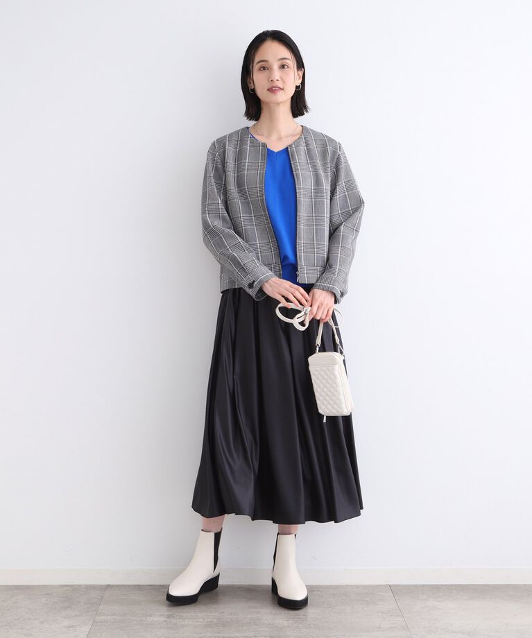 INDIVI「【ウール混】リブスリーブコンパクトニット」|ニット・セーター|