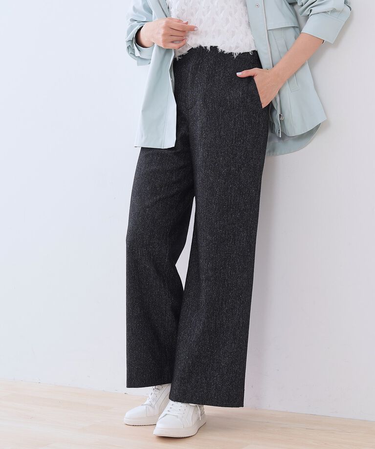 INDIVI「【褒められパンツ／ウール混】ワイドパンツ」|その他|ﾁｬｺｰﾙｸﾞﾚｰ(414)