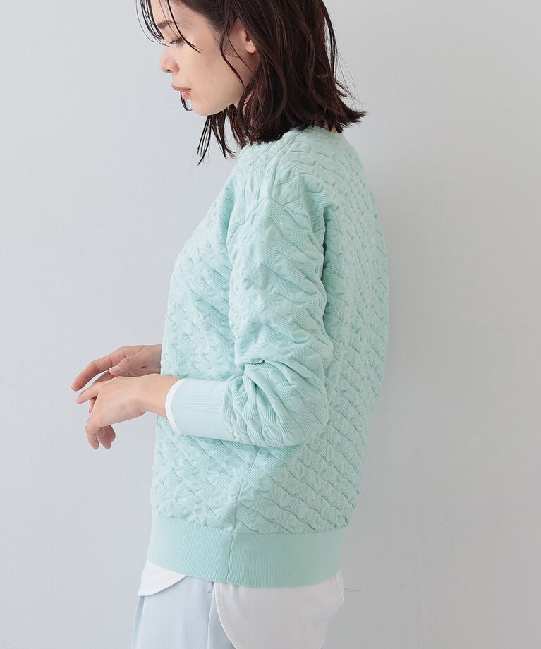 INDIVI「春SALE！【洗える／コットン混】ふくれジャカードニット」|ニット・セーター|