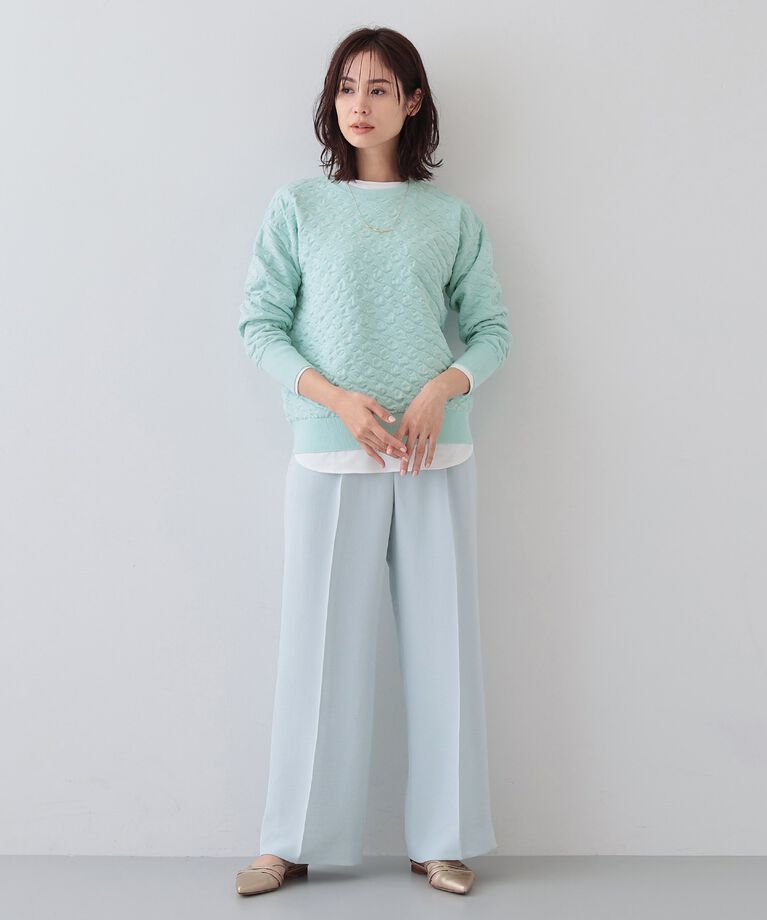 INDIVI「春SALE！【洗える／コットン混】ふくれジャカードニット」|ニット・セーター|