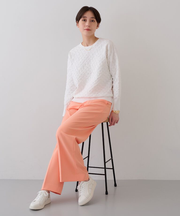 INDIVI「春SALE！【洗える／コットン混】ふくれジャカードニット」|ニット・セーター|