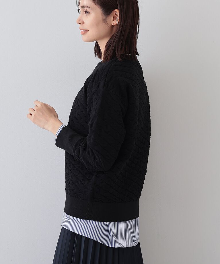 INDIVI「春SALE！【洗える／コットン混】ふくれジャカードニット」|ニット・セーター|