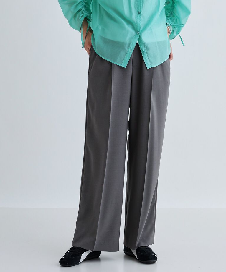 GALLEST「【接触冷感／セットアップ対応】イージーストレートワイドパンツ【通勤・セレモニー】」|その他|チャコールグレー(0