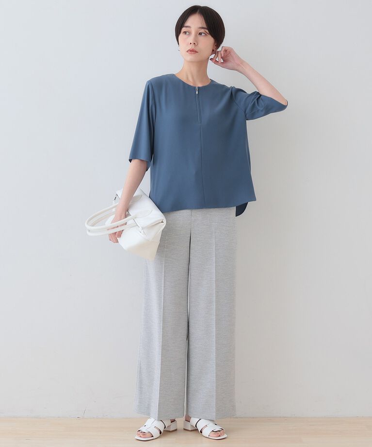 INDIVI「【洗える】ハーフジップデザインブラウス」|シャツ・ブラウス|