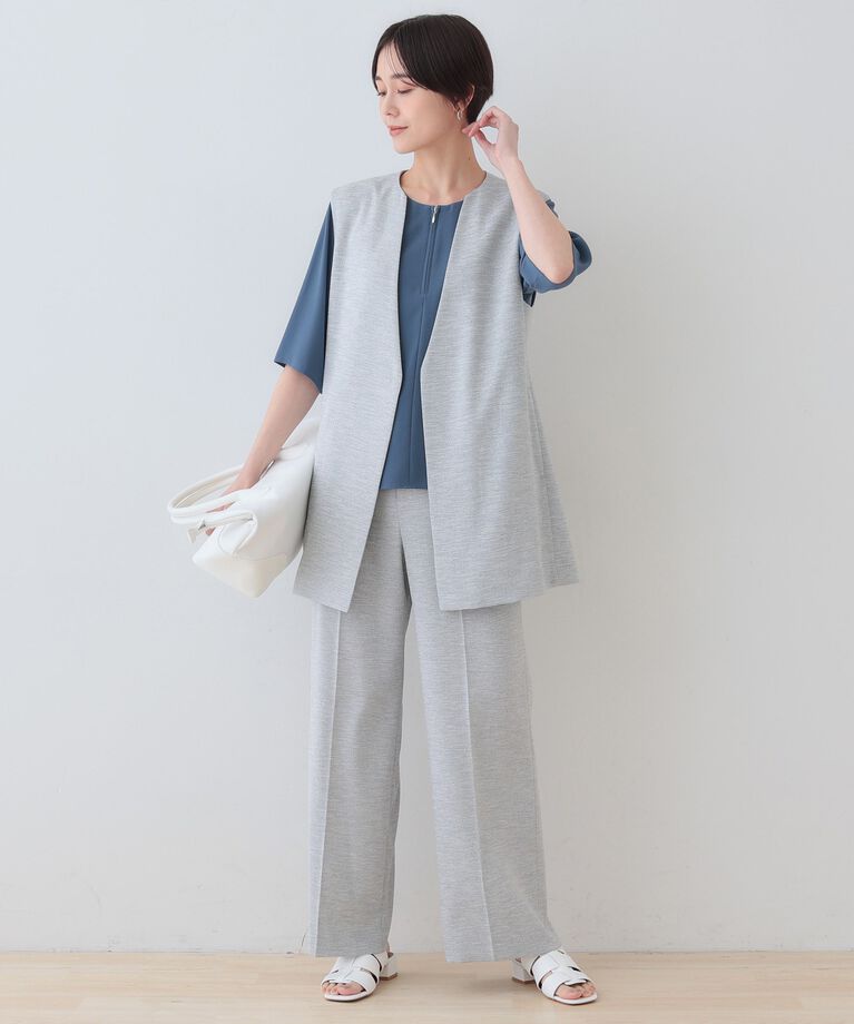 INDIVI「【洗える】ハーフジップデザインブラウス」|シャツ・ブラウス|