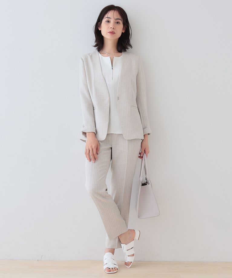 INDIVI「【洗える】ハーフジップデザインブラウス」|シャツ・ブラウス|