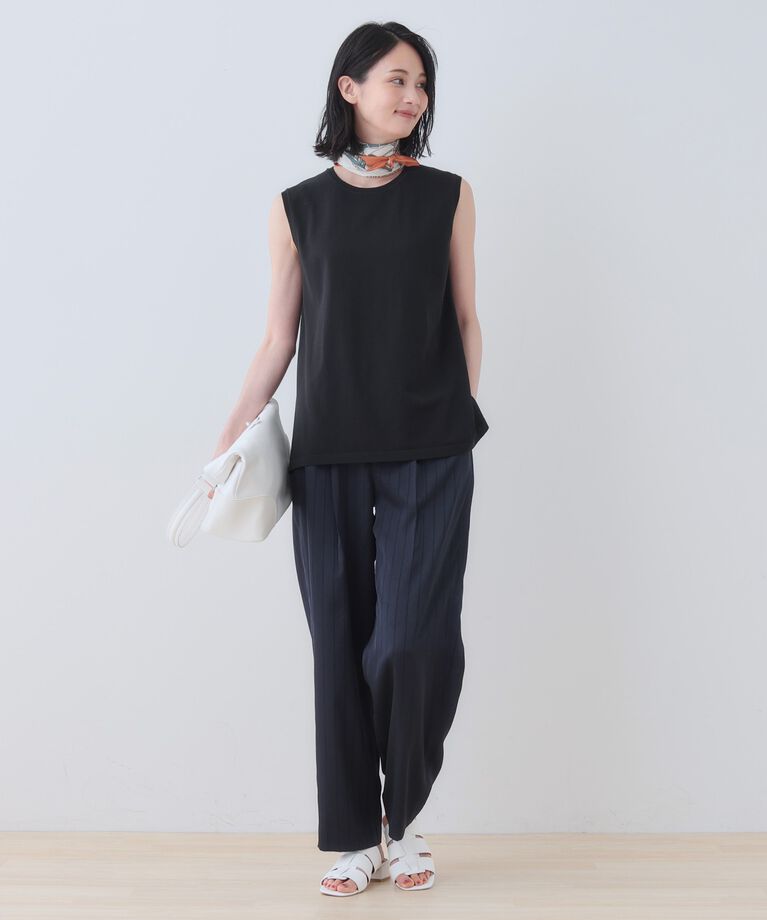 INDIVI「【洗える】切り替えノースリーブニット」|ニット・セーター|