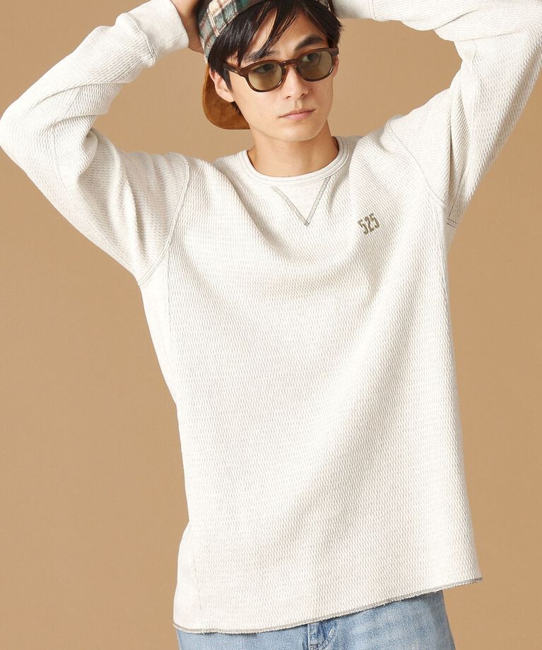 40CARATS&525「【Made in JAPAN】サーマル 長袖ジャージプルオーバー」|Tシャツ・カットソー|