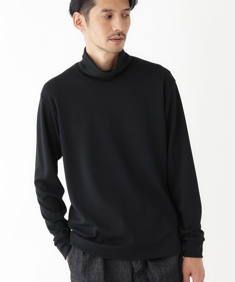 TAKEO KIKUCHI「【THE FLAGSHIP】ウール混 オフネック プルオーバー」|Tシャツ・カットソー|ブラック(019)