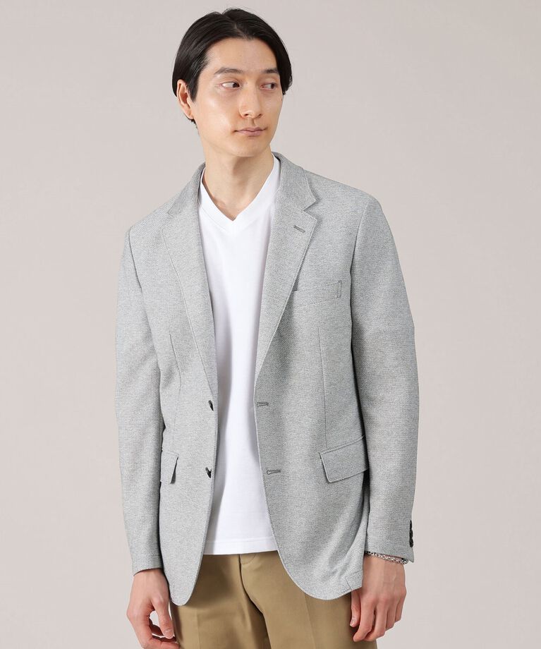 TAKEO KIKUCHI「【抗菌防臭】尾州 リネンブレンド ハニカムメッシュ ジャケット」|テーラードジャケット|グレー(012)