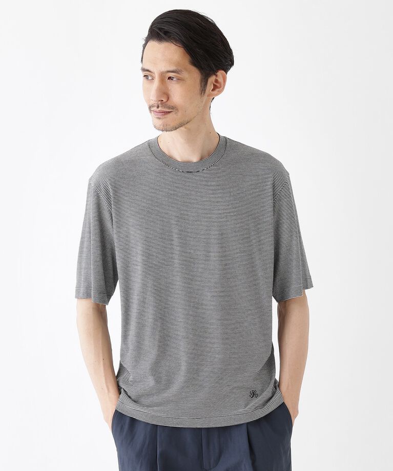 TAKEO KIKUCHI「【THE FLAGSHIP】メリノウール天竺Tシャツ」|Tシャツ・カットソー|ブラック(319)