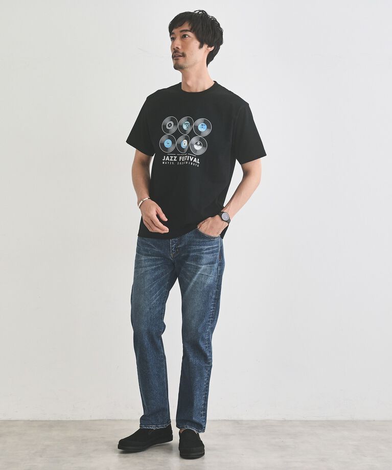 TAKEO KIKUCHI「レコードプリント 天竺 Tシャツ」|Tシャツ・カットソー|