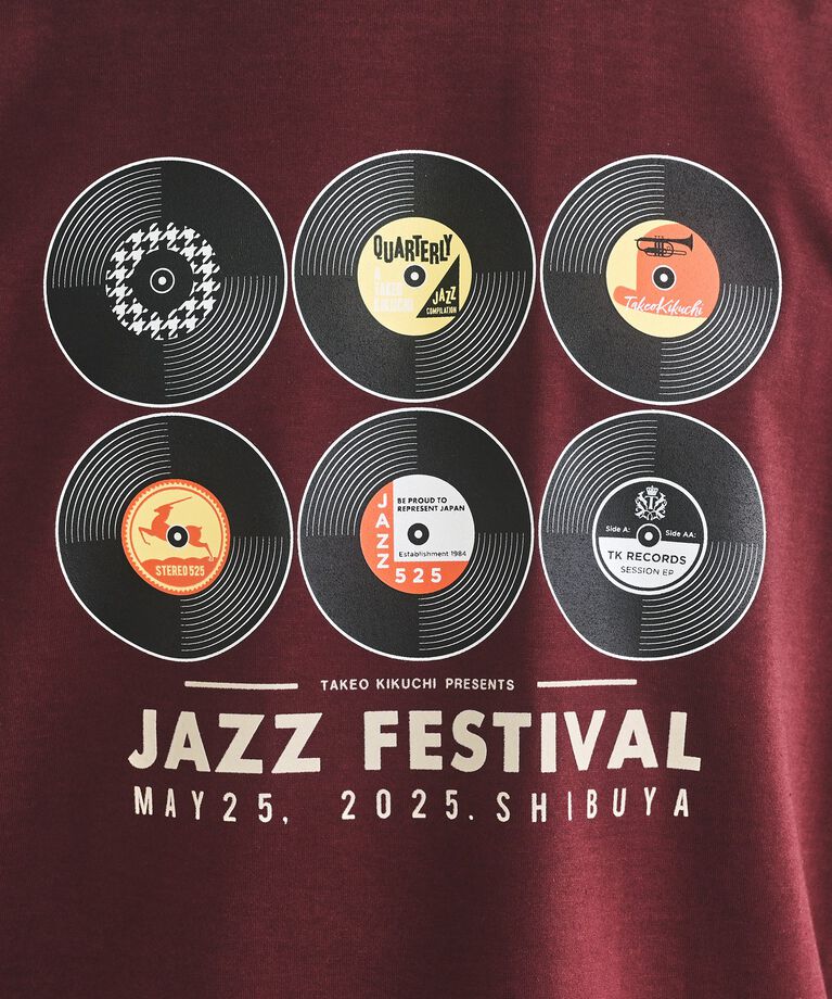TAKEO KIKUCHI「レコードプリント 天竺 Tシャツ」|Tシャツ・カットソー|