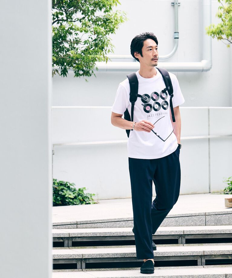 TAKEO KIKUCHI「レコードプリント 天竺 Tシャツ」|Tシャツ・カットソー|