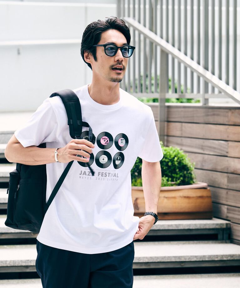 TAKEO KIKUCHI「レコードプリント 天竺 Tシャツ」|Tシャツ・カットソー|