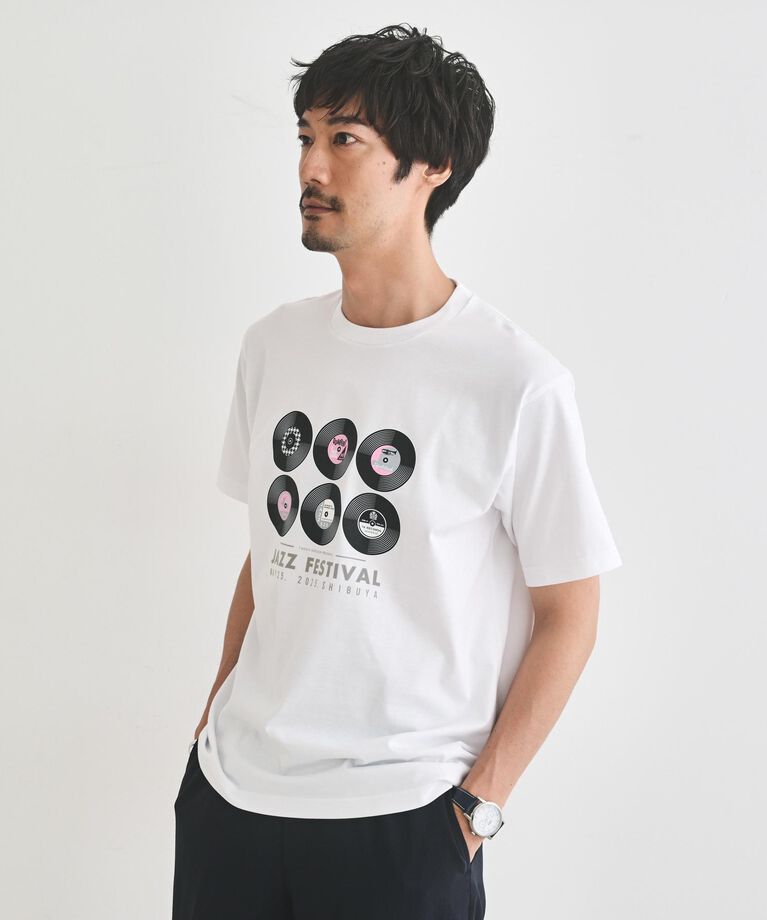 TAKEO KIKUCHI「レコードプリント 天竺 Tシャツ」|Tシャツ・カットソー|