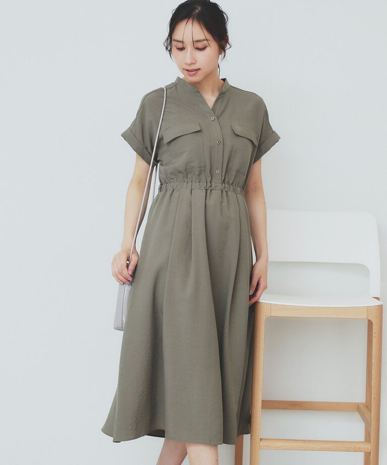 index「《6色展開/XS-LLサイズ》ダブルポケットスキッパーシャツワンピース【洗濯機洗い可/抗ピル/吸水速」|ワンピース|