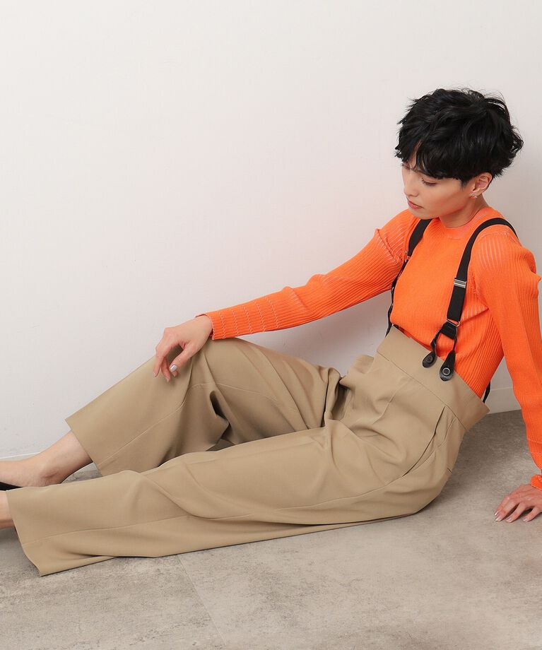 OPAQUE.CLIP「≪ヒルナンデス！で紹介≫ サスペンダー付きワイドパンツ【洗濯機洗い可】」|その他|