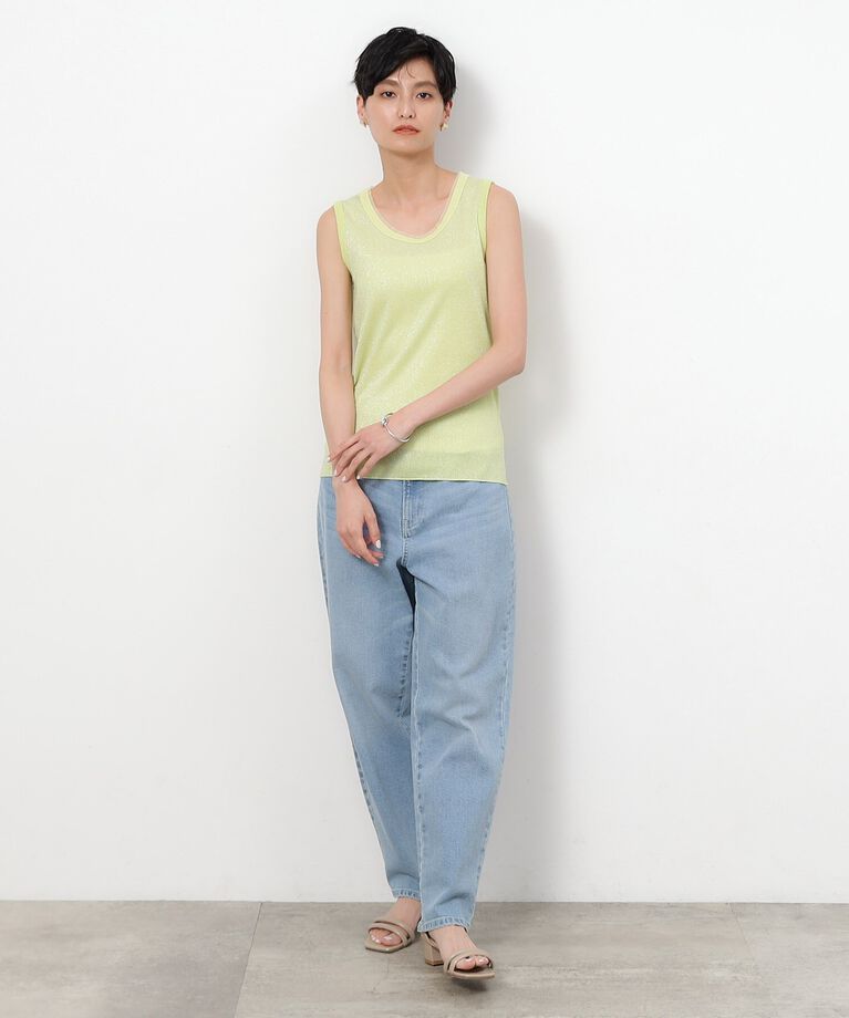 OPAQUE.CLIP「ラメ入りタンクトップ 【洗濯機洗い可】」|Tシャツ・カットソー|