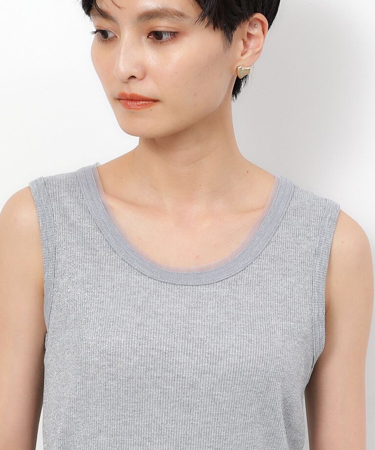 OPAQUE.CLIP「ラメ入りタンクトップ 【洗濯機洗い可】」|Tシャツ・カットソー|