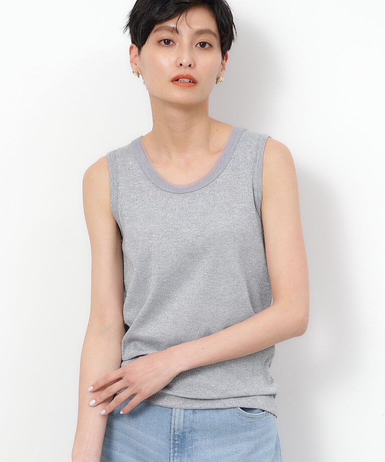 OPAQUE.CLIP「ラメ入りタンクトップ 【洗濯機洗い可】」|Tシャツ・カットソー|