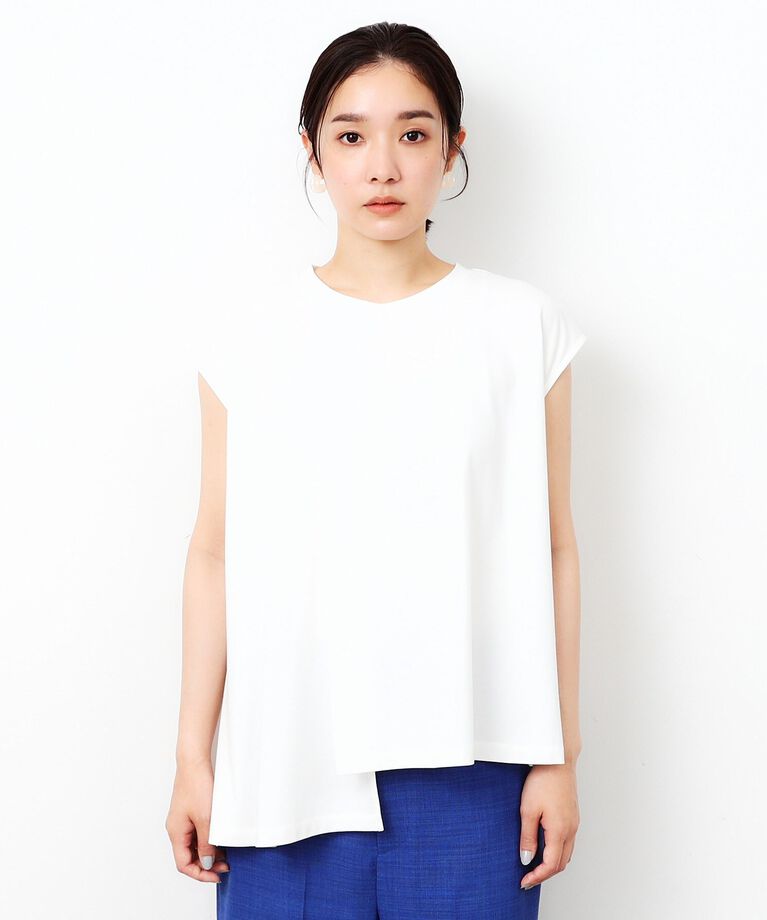 OPAQUE.CLIP「アシンメトリーフレアカットソー【洗濯機洗い可】」|Tシャツ・カットソー|