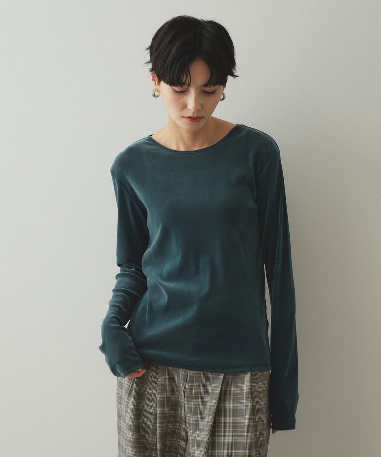 OPAQUE.CLIP「《CLASSY掲載》シアーベロアトップス【洗濯機洗い可】」|Tシャツ・カットソー|