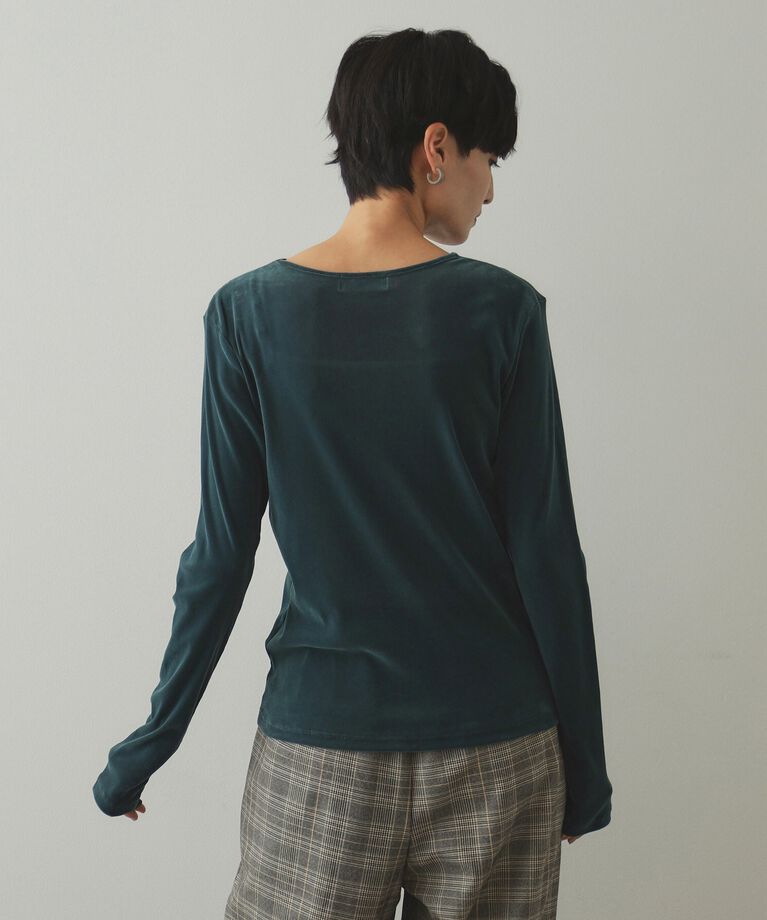 OPAQUE.CLIP「《CLASSY掲載》シアーベロアトップス【洗濯機洗い可】」|Tシャツ・カットソー|