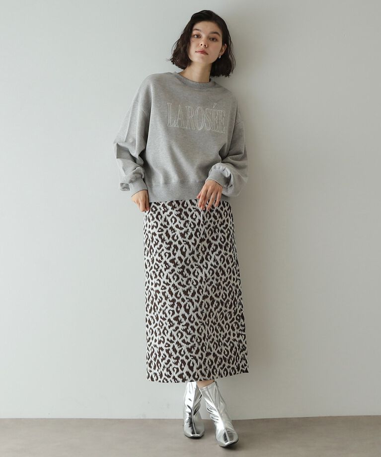 OPAQUE.CLIP「《美人百花掲載》ロゴ裏毛ショートトップス【洗濯機洗い可】」|Tシャツ・カットソー|