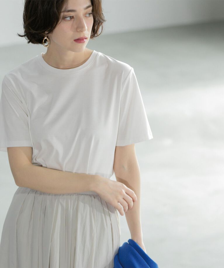 OPAQUE.CLIP「《5色展開/SS-LLサイズ》ベーシックTシャツ【UV/接触冷感/洗濯機洗い可】」|Tシャツ・カットソー|