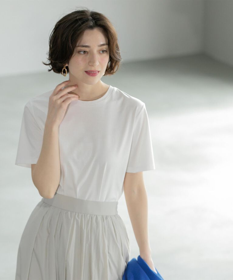 OPAQUE.CLIP「《5色展開/SS-LLサイズ》ベーシックTシャツ【UV/接触冷感/洗濯機洗い可】」|Tシャツ・カットソー|
