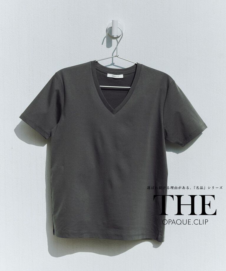 OPAQUE.CLIP「《5色展開/SS-LLサイズ》VネックベーシックTシャツ【接触冷感/洗濯機洗い可】」|Tシャツ・カットソー|