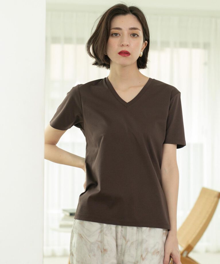 OPAQUE.CLIP「《5色展開/SS-LLサイズ》VネックベーシックTシャツ【接触冷感/洗濯機洗い可】」|Tシャツ・カットソー|