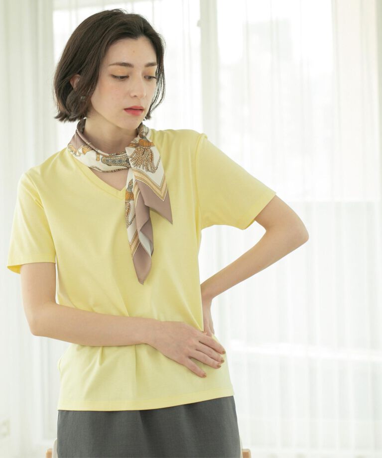 OPAQUE.CLIP「《5色展開/SS-LLサイズ》VネックベーシックTシャツ【接触冷感/洗濯機洗い可】」|Tシャツ・カットソー|