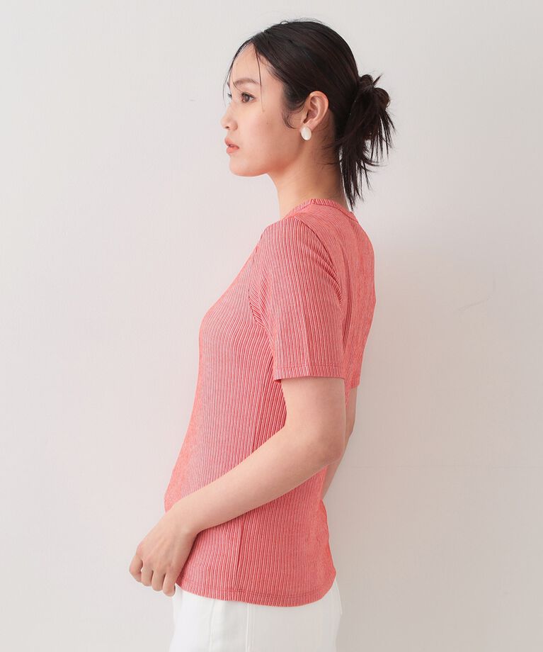 OPAQUE.CLIP「ストライプリブカットソー【洗濯機洗い可】」|Tシャツ・カットソー|