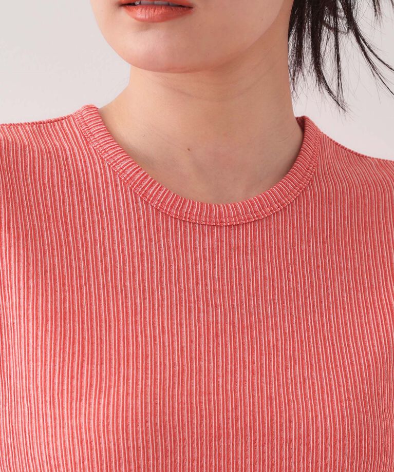 OPAQUE.CLIP「ストライプリブカットソー【洗濯機洗い可】」|Tシャツ・カットソー|