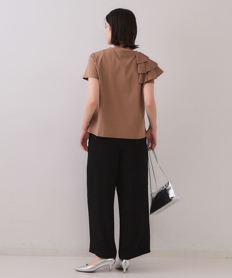 OPAQUE.CLIP「ショルダーフリルドッキングカットソー【UV/接触冷感/洗濯機洗い可】」|Tシャツ・カットソー|