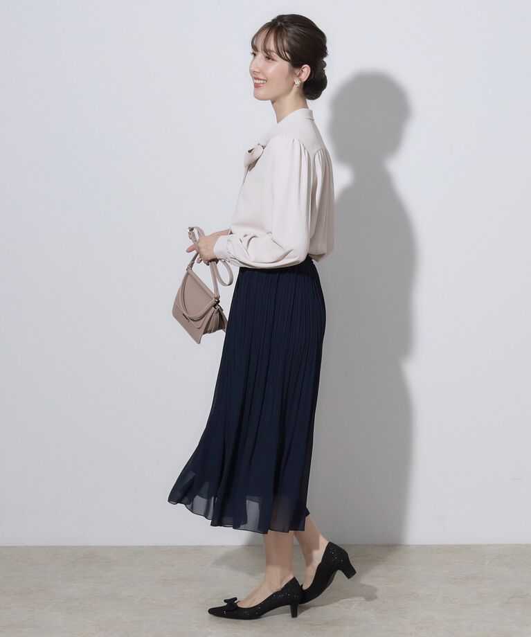 Couture broach「【セレモニーシーン/お仕事にも】リボンタイチュニックブラウス」|シャツ・ブラウス|
