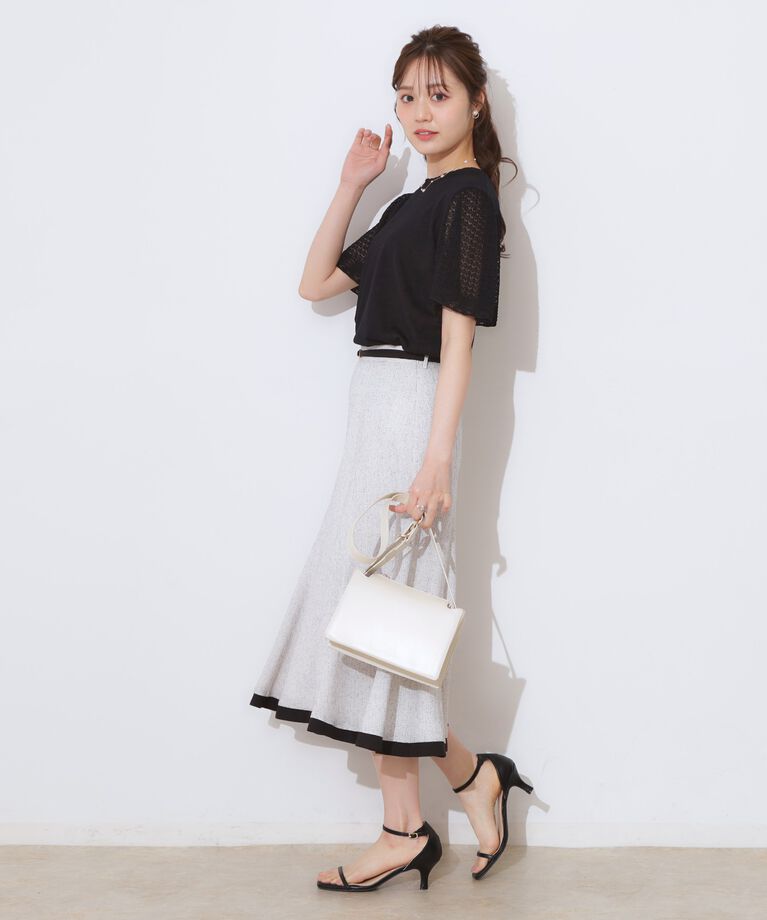 Couture broach「【手洗い可能・UV・アンチピリング・接触冷感・二の腕カバー】透かし袖ニットトップス」|ニット・セーター|