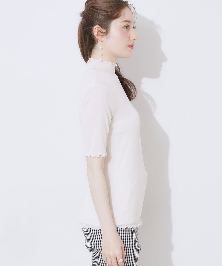 Couture broach「シアーチュール5分袖トップス」|Tシャツ・カットソー|