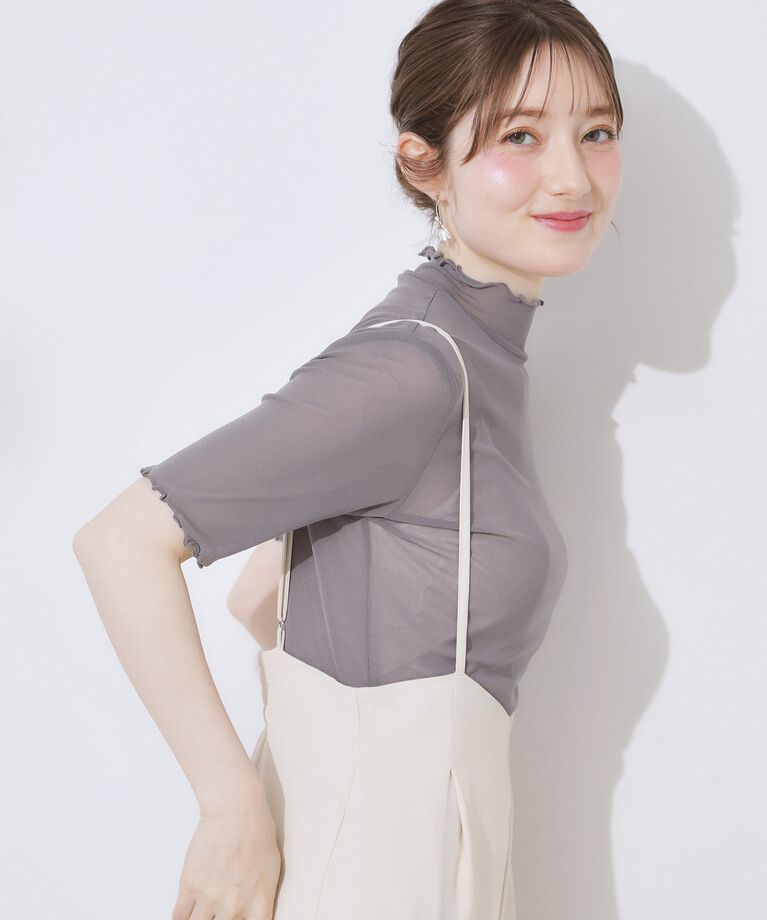 Couture broach「シアーチュール5分袖トップス」|Tシャツ・カットソー|