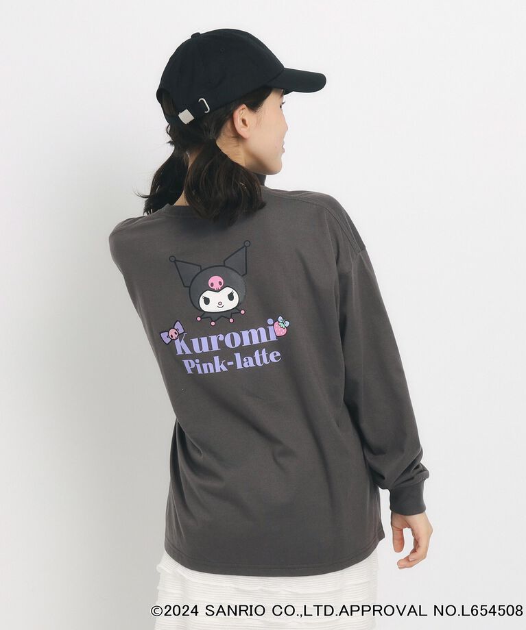 PINK-latte「【サンリオキャラクターズコラボ】バックプリントロンT」|Tシャツ・カットソー|ﾁｬｺｰﾙｸﾞﾚｰ(014)